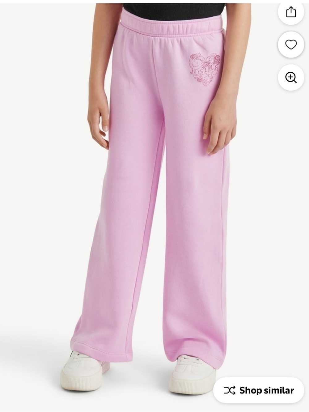 Justice Girls Dollhouse Pink Fleece Sweatpants Size S 7/8 Glitter Heart - Picture 2 of 14